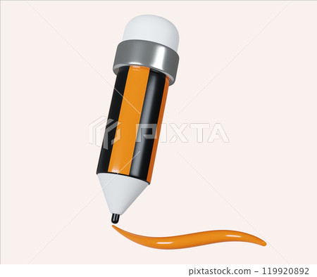 Modern Orange and Black Digital Stylus Design 3D Render 119920892