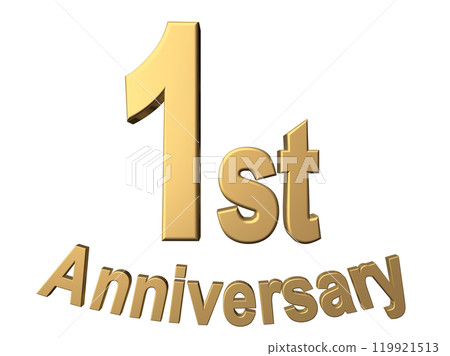 3DCG character "1st Anniversary/1st anniversary" gold, gold 119921513