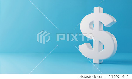 White Dollar Sign Symbol on Blue Background with copy space, symbolizing finance, wealth, economy, and investment. AI Generated White Dollar Sign Symbol on Blue Background with copy space, symbolizing finance, wealth, economy, and investment. AI Generated 119921641