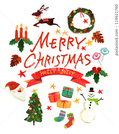 MERRY CHRIST Christmas tree, red ribbon, hand-drawn, HOLLY JOLLY illustration MERRY CHRIST Christmas tree, red ribbon, hand-drawn, HOLLY JOLLY illustration 119921760