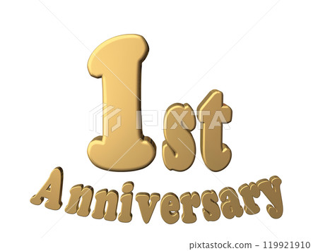 3DCG character "1st Anniversary/1st anniversary" gold, gold 3DCG character "1st Anniversary/1st anniversary" gold, gold 119921910