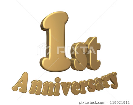 3DCG character "1st Anniversary/1st anniversary" gold, gold 3DCG character "1st Anniversary/1st anniversary" gold, gold 119921911