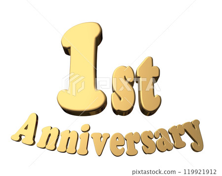3DCG character "1st Anniversary/1st anniversary" gold, gold 119921912