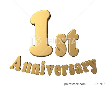 3DCG character "1st Anniversary/1st anniversary" gold, gold 119921913