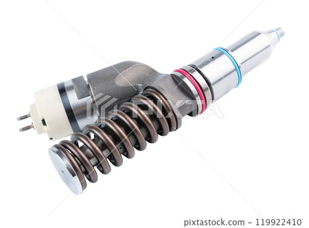 New fuel injector on white background close up New fuel injector on white background close up 119922410
