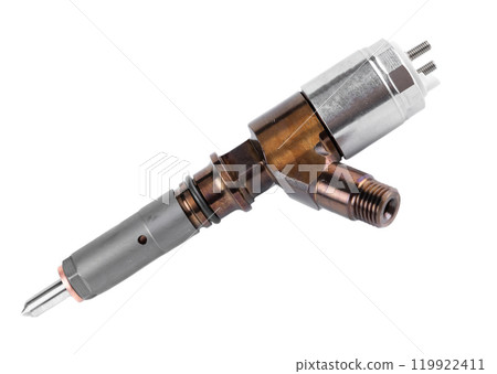 New fuel injector on white background close up New fuel injector on white background close up 119922411