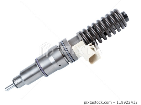 New fuel injector on white background close up New fuel injector on white background close up 119922412