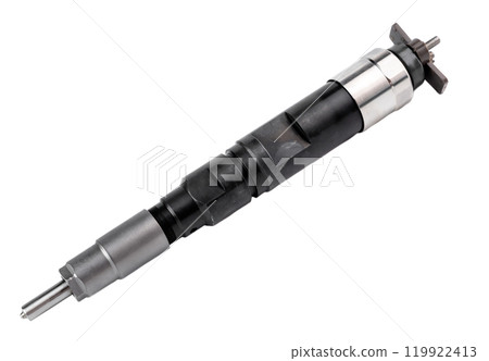New fuel injector on white background close up New fuel injector on white background close up 119922413