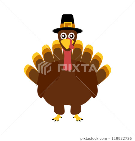 Turkey funny thanksgiving on white background  119922726