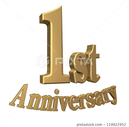 3DCG character "1st Anniversary/1st anniversary" gold, gold 119922952