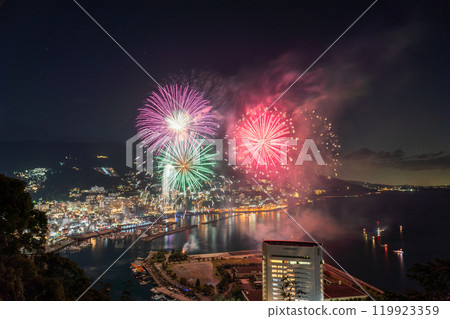 <Shizuoka Prefecture> Atami Fireworks Festival - Night view overlooking the city of Atami <Shizuoka Prefecture> Atami Fireworks Festival - Night view overlooking the city of Atami 119923359