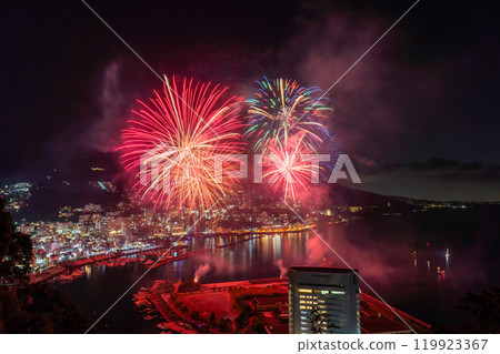 <Shizuoka Prefecture> Atami Fireworks Festival - Night view overlooking the city of Atami <Shizuoka Prefecture> Atami Fireworks Festival - Night view overlooking the city of Atami 119923367