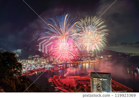 <Shizuoka Prefecture> Atami Fireworks Festival - Night view overlooking the city of Atami <Shizuoka Prefecture> Atami Fireworks Festival - Night view overlooking the city of Atami 119923369