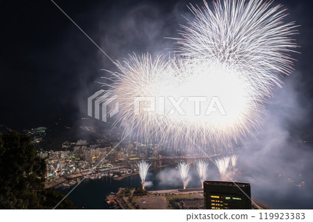 Atami Fireworks Festival Finale "Niagara Falls in the Sky" (Shizuoka Prefecture) Atami Fireworks Festival Finale "Niagara Falls in the Sky" (Shizuoka Prefecture) 119923383
