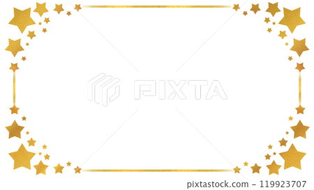 Gold star frame glitter 16:9 Gold star frame glitter 16:9 119923707