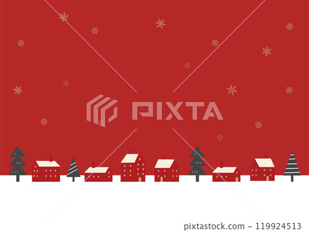 Christmas snowy cityscape frame illustration 119924513