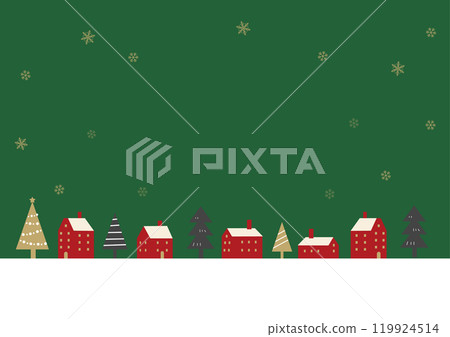 Christmas snowy cityscape frame illustration Christmas snowy cityscape frame illustration 119924514