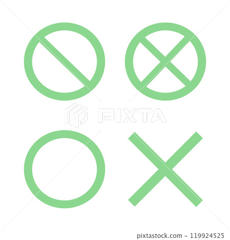 Set of various prohibited icons with circles 119924525