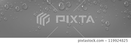 Water droplets scatter on smooth gray surface. Water droplets scatter on smooth gray surface. 119924825
