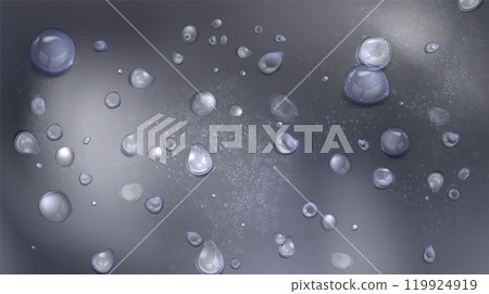 Water droplet background. Dew splash on glass 119924919