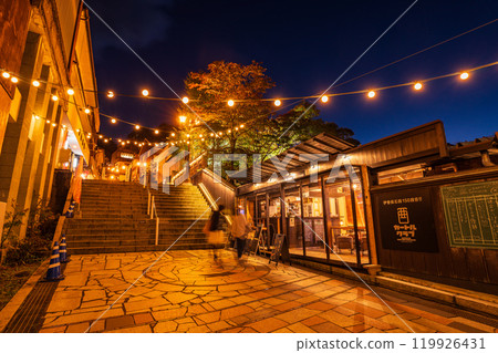[Gunma Prefecture] Ikaho Onsen Stone Steps at Night 119926431