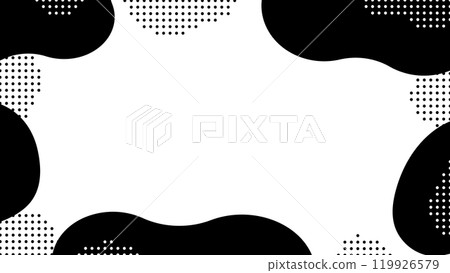 Abstract shape dot polka dot frame black 119926579