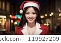 Beautiful Asian woman wearing Santa costume for Christmas 119927209