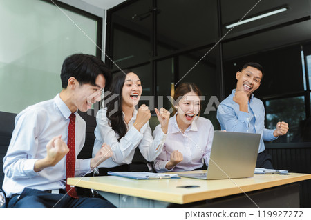 Business team creative are excited business success. 119927272