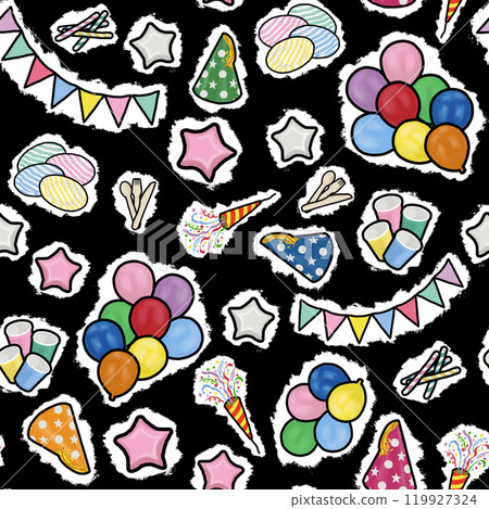 Colorful party goods illustration.Seamless pattern Colorful party goods illustration.Seamless pattern 119927324