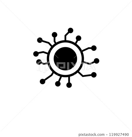 Bacteria, Superbug, Pathogen, Virus Solid Flat Vector Icon Isolated on White Background 119927490