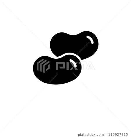 Soya Bean Pod, Soybean Solid Flat Vector Icon Isolated on White Background 119927515