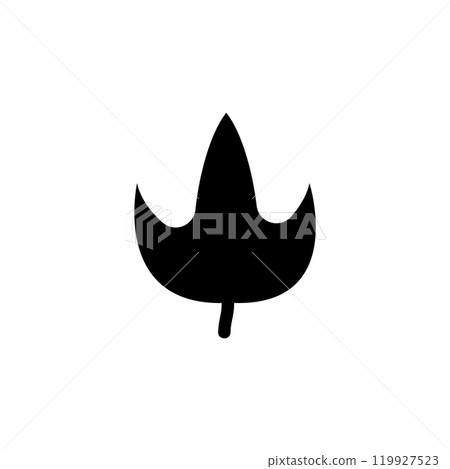 Birch Leaf, Poplar, Ivy Foliage Solid Flat Vector Icon Isolated on White Background Birch Leaf, Poplar, Ivy Foliage Solid Flat Vector Icon Isolated on White Background 119927523