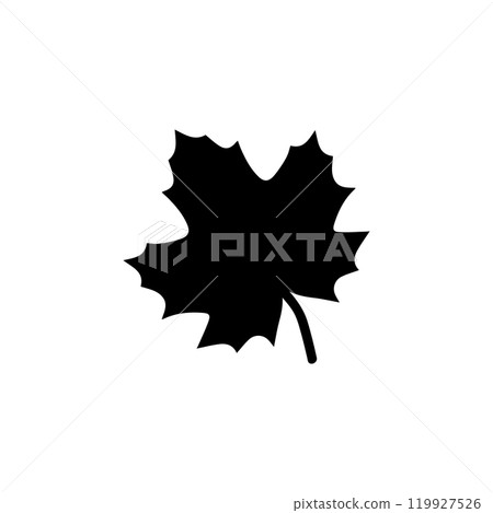 Canadian National Maple Leaf Solid Flat Vector Icon Isolated on White Background 119927526