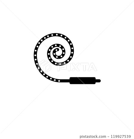 Party Blowe, Brithhday Whistle Solid Flat Vector Icon Isolated on White Background 119927539