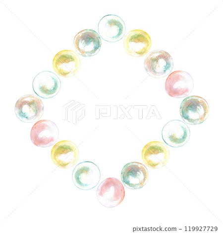 Pearl beads on the neck, bracelet hand-painted in watercolor. Necklace with precious pearls are strung in rhombus shape. Illustration drawn of mother-of-pearl sea pearls from different colors. Can be Pearl beads on the neck, bracelet hand-painted in watercolor. Necklace with precious pearls are strung in rhombus shape. Illustration drawn of mother-of-pearl sea pearls from different colors. Can be 119927729