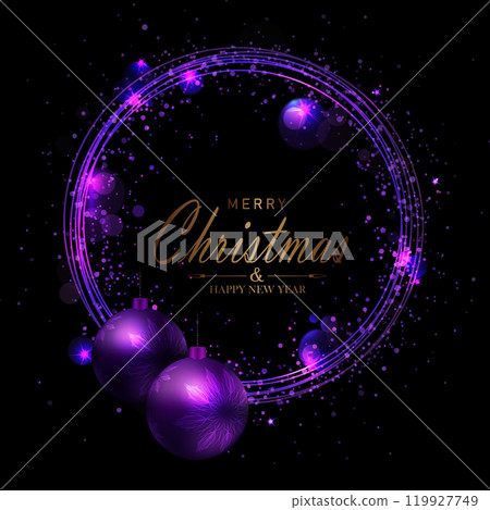 Merry Christmas.2025 Isolated round wreath with New Year toys Merry Christmas.2025 Isolated round wreath with New Year toys 119927749