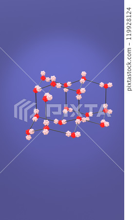 Model Crystal Ice Lattice 3D Illustration Model Crystal Ice Lattice 3D Illustration 119928124