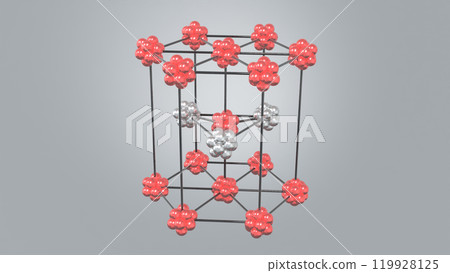 Magnesium Crystal Lattice Model 3D Illustration 119928125