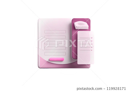 Pink diary board for notes, inscriptions, planning 119928171