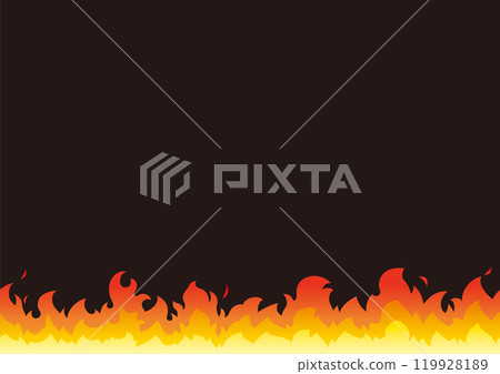 Seamless flame frame illustration Fire Black background 119928189