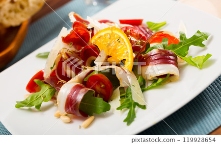 Salad from duck ham 119928654