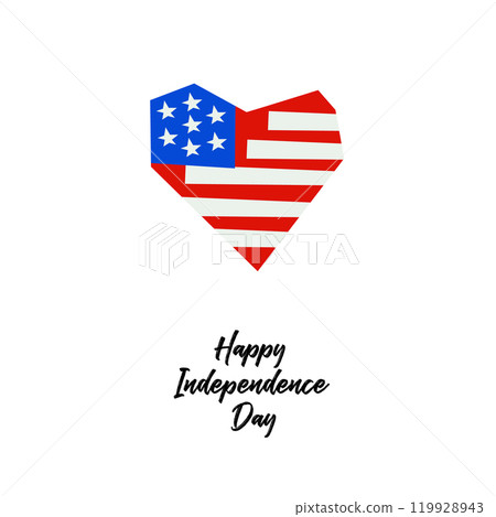Heart shape for 4th of July USA Independence Day 119928943