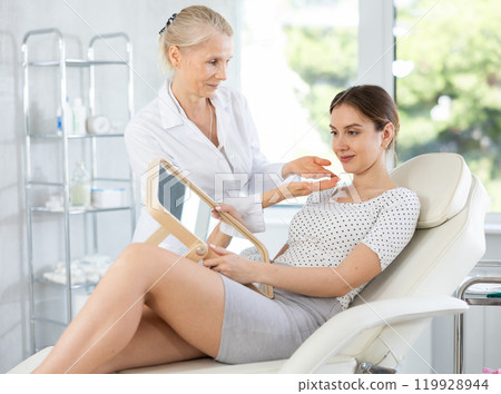 Attending medical consultation. 119928944