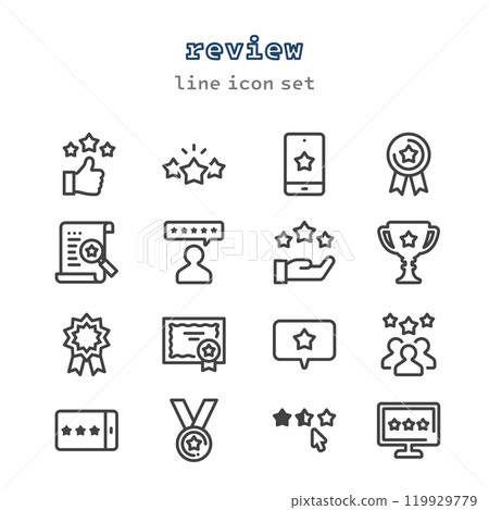 review lineart vector icon set-插圖素材 [119929779] - PIXTA圖庫