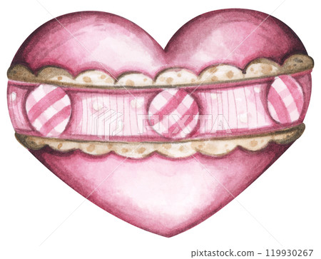 Watercolor painting of Heart. Watercolor painting of Heart. 119930267