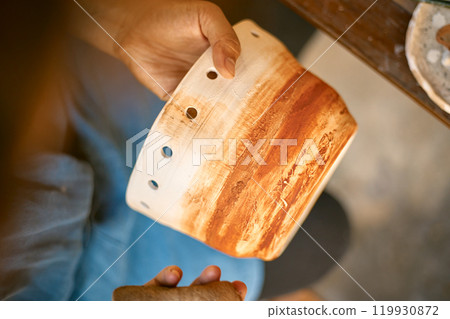The process of creating pottery.  119930872