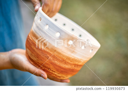 The process of creating pottery. The process of creating pottery. 119930873