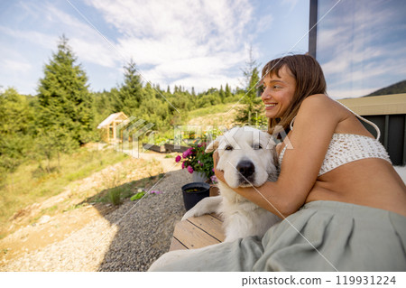 Sharing a Quiet Moment with a Furry Friend 119931224