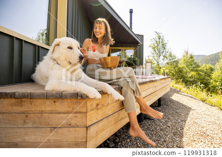 Relaxing on the Porch with a Loyal Companion Relaxing on the Porch with a Loyal Companion 119931318