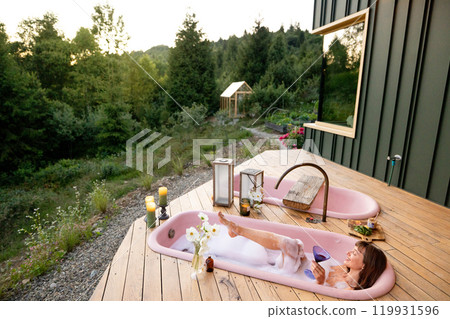 Outdoor Bubble Bath in the Mountains Outdoor Bubble Bath in the Mountains 119931596